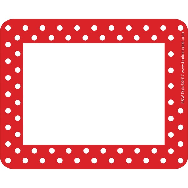 Barker Creek Red & White Dots Name Tags/Self-Adhesive Labels, 45/Pack 1502 - main
